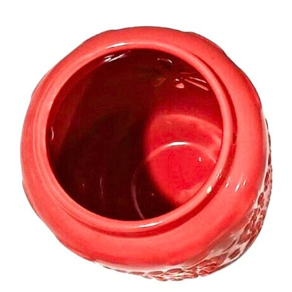 Ceramic Wax Warmer Salmon Red White Aromatherapy Melt Mandala Diffuser Rustic - Picture 5 of 6